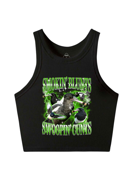 Smokin Blunts Swoopin Cxxts Y2K Crop Tank Top Cherrykitten