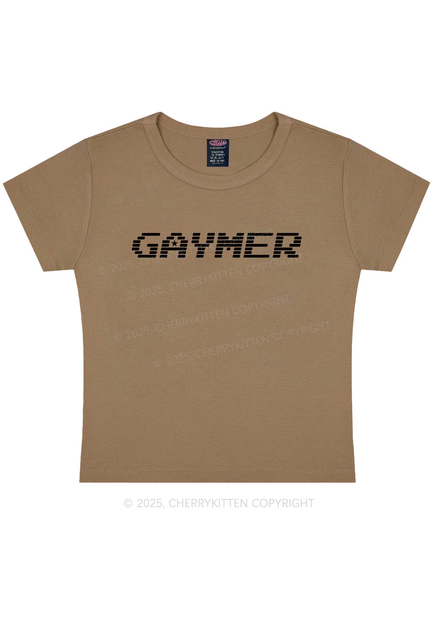 Gaymer Pride Y2K Baby Tee Cherrykitten