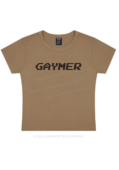 Gaymer Pride Y2K Baby Tee Cherrykitten