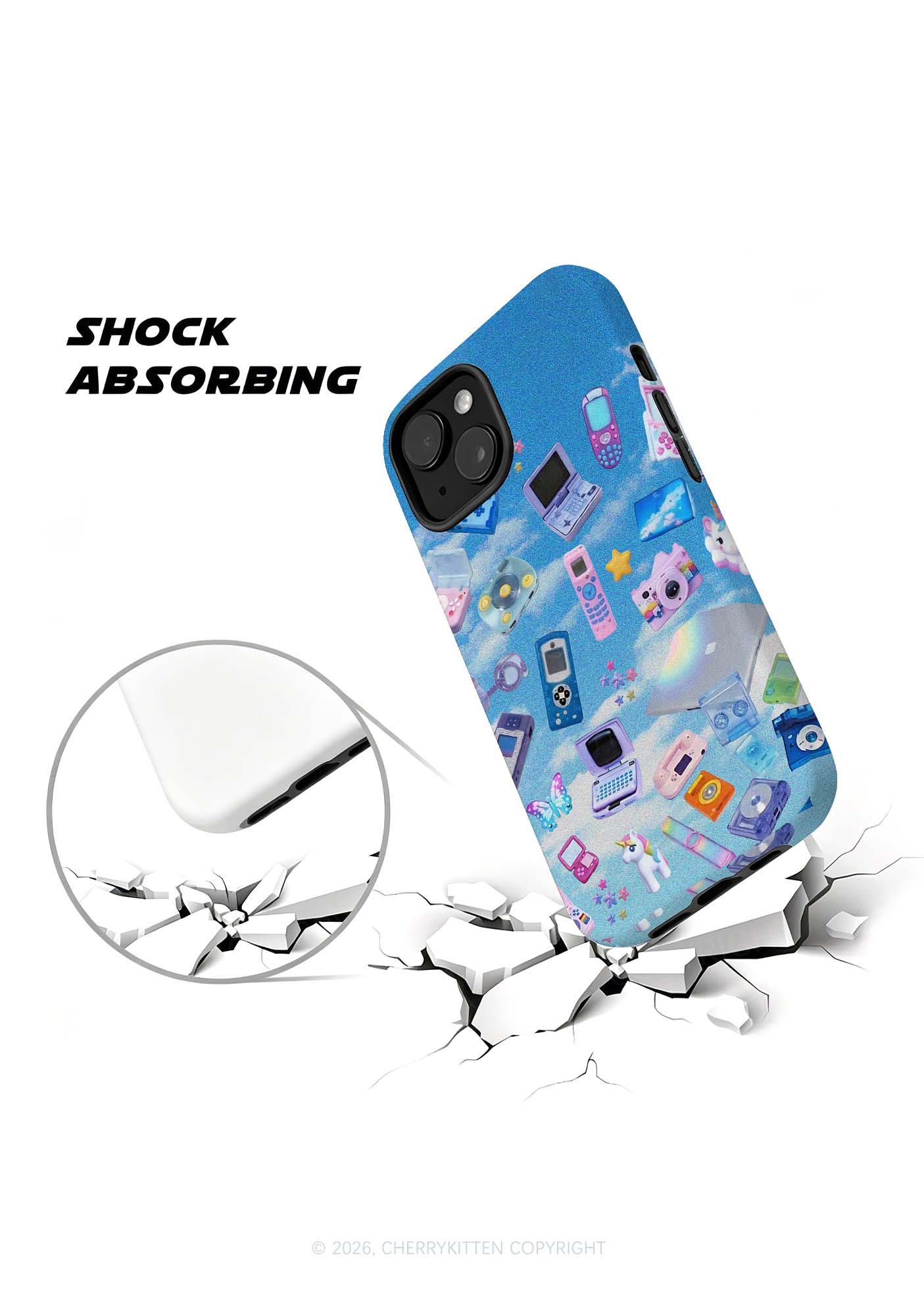 Punk Digital Y2K Phone Case Cherrykitten