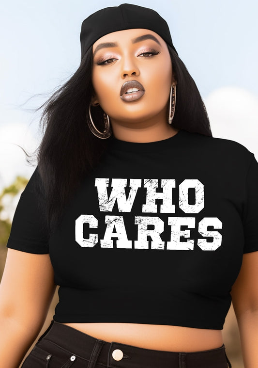 Curvy Who Cares Baby Tee