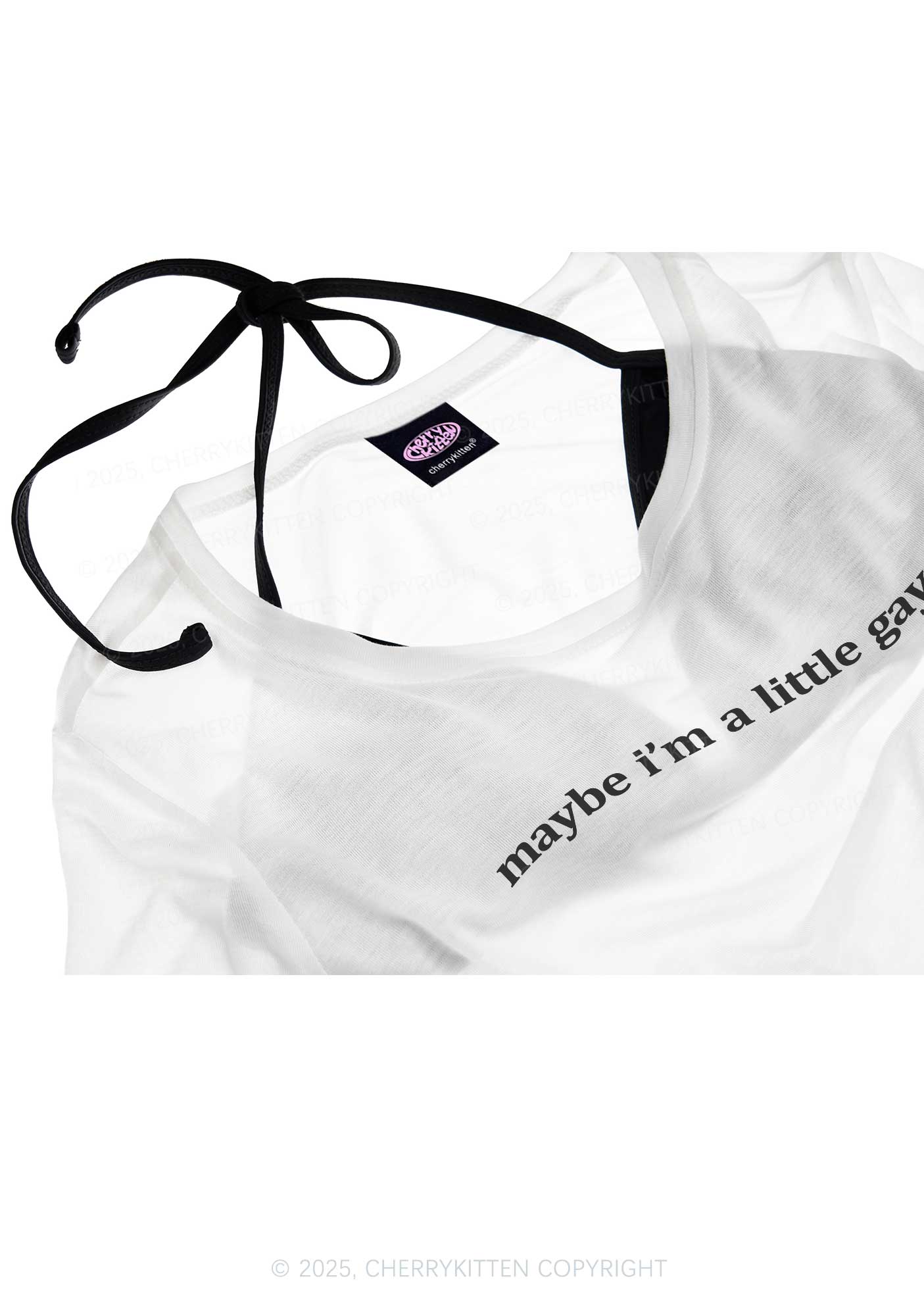 Maybe Im A Little Gay Pride Y2K Sheer Boyfriend Tee Cherrykitten