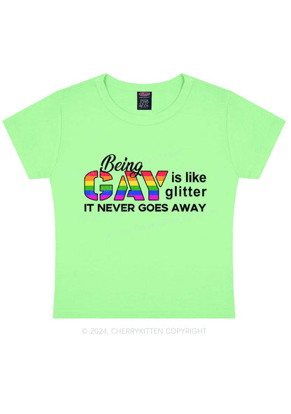 Being Gay Y2K Baby Tee Cherrykitten