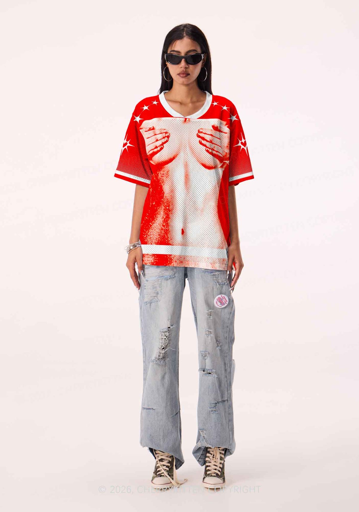 Red Touch Bxxbs Y2K Sport Jersey Shirts Cherrykitten