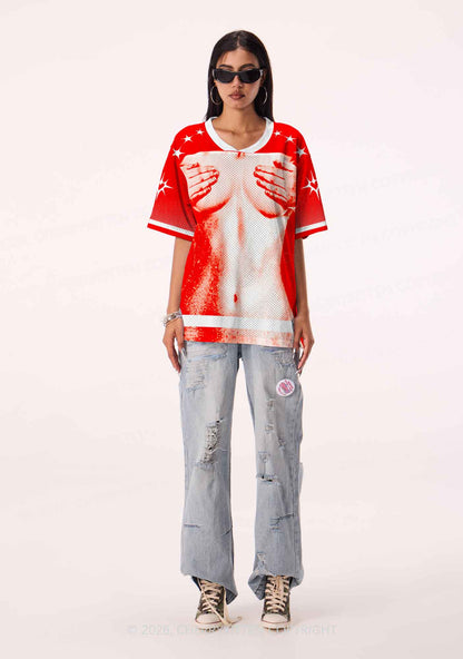 Red Touch Bxxbs Y2K Sport Jersey Shirts Cherrykitten