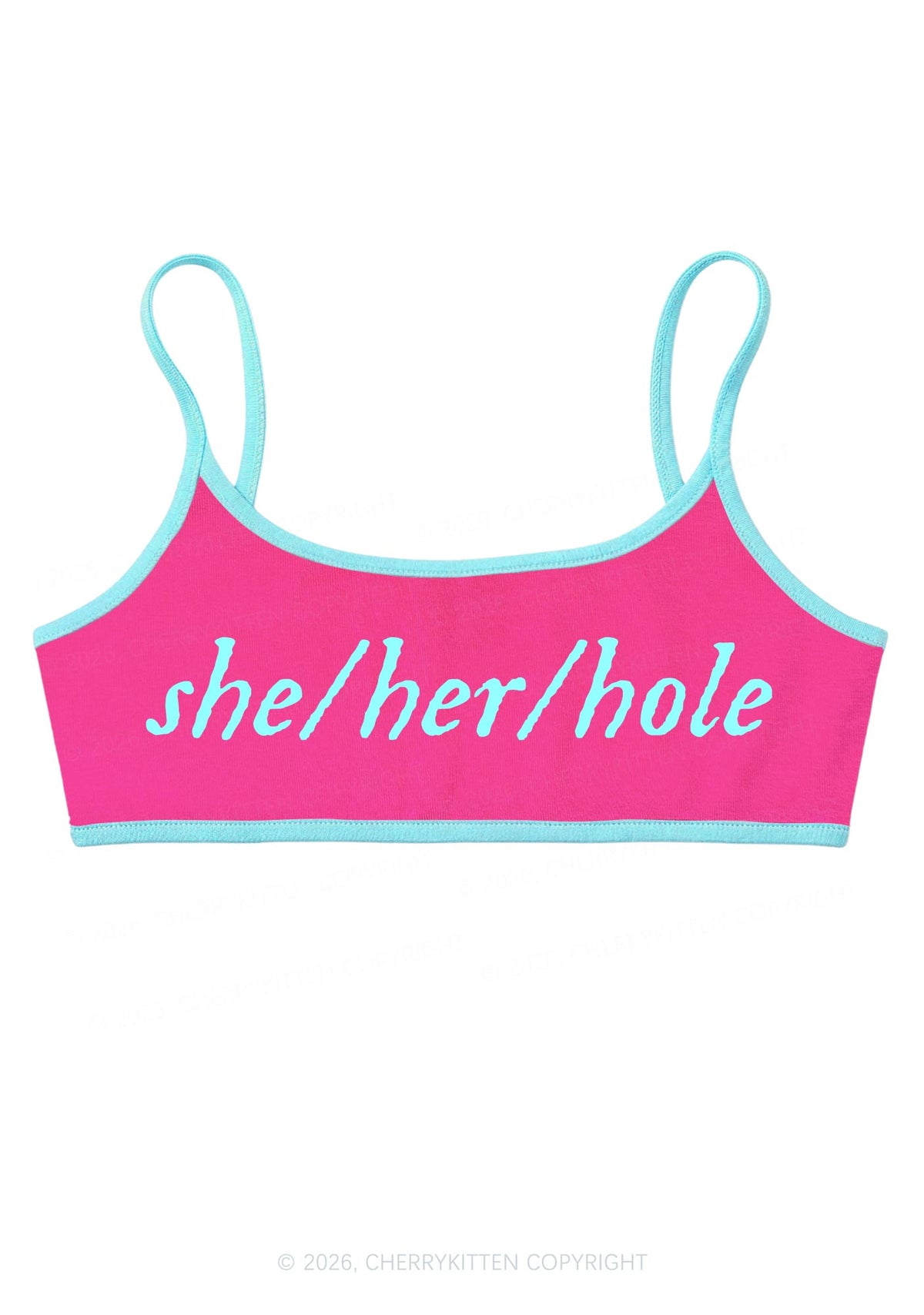 She Her Hole Pride Y2K Super Crop Cami Cherrykitten