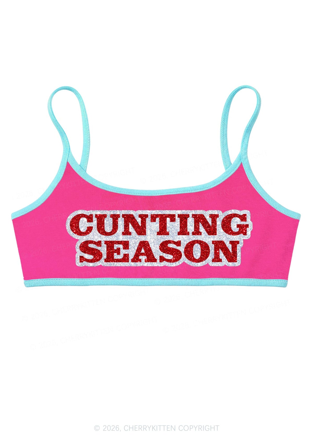 Glitter Cxxting Season Y2K Super Crop Cami Cherrykitten