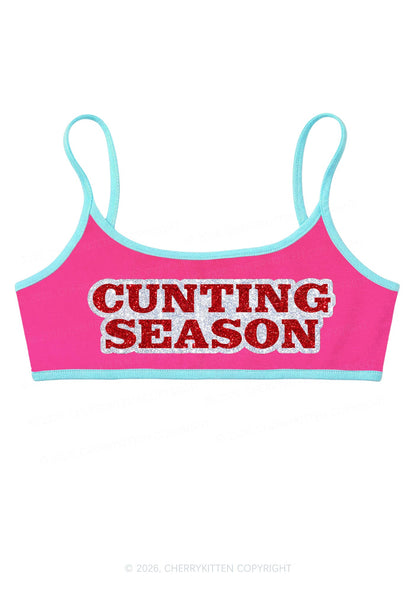 Glitter Cxxting Season Y2K Super Crop Cami Cherrykitten