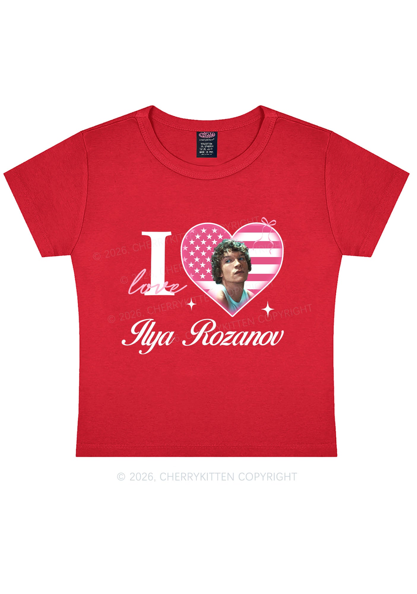 I Love IR HR Y2K Baby Tee Cherrykitten