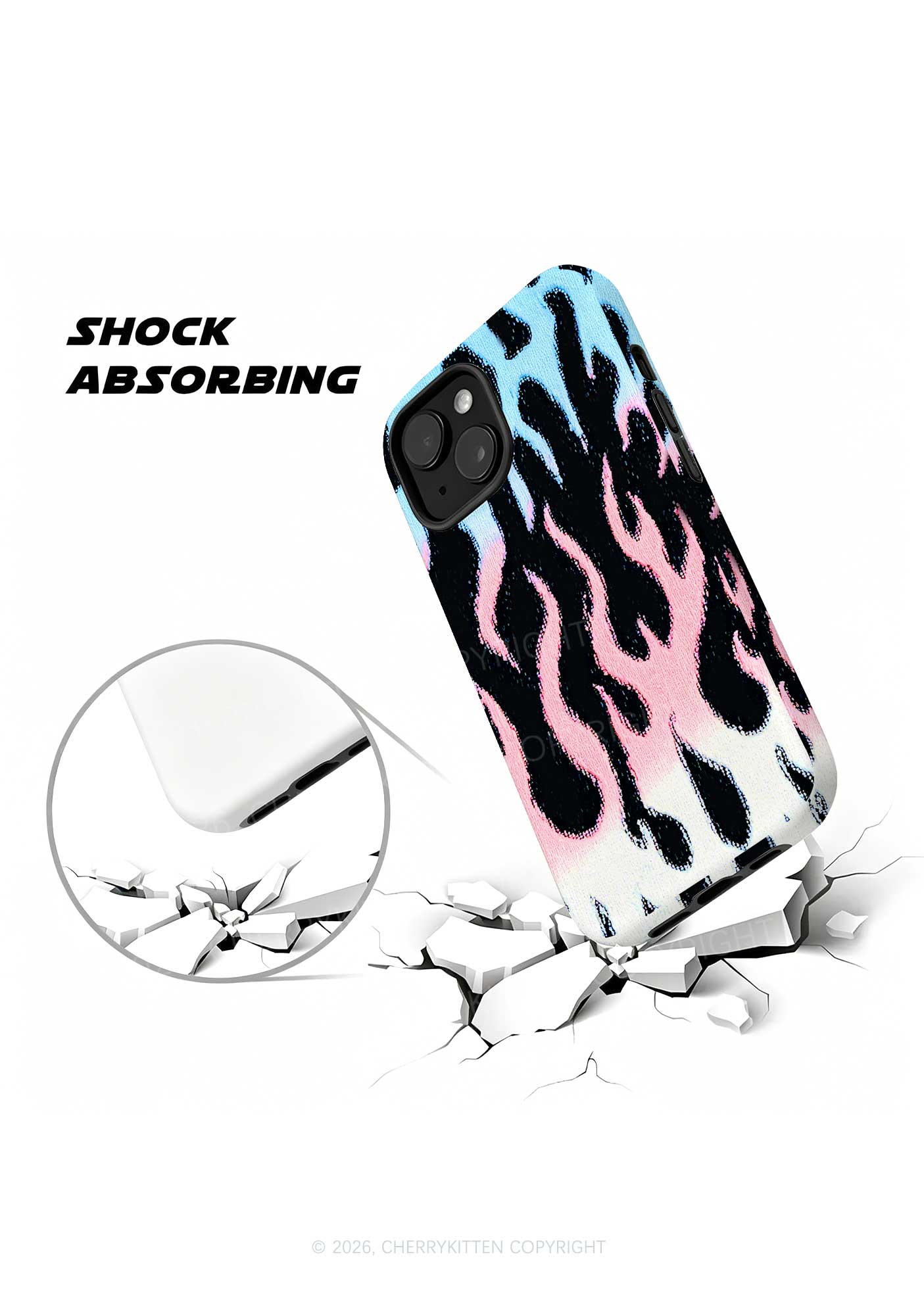 Trans Flame Pride Y2K Phone Case Cherrykitten