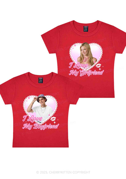 Custom Love My GF BF Photo Y2K Valentine's Day Baby Tee Cherrykitten