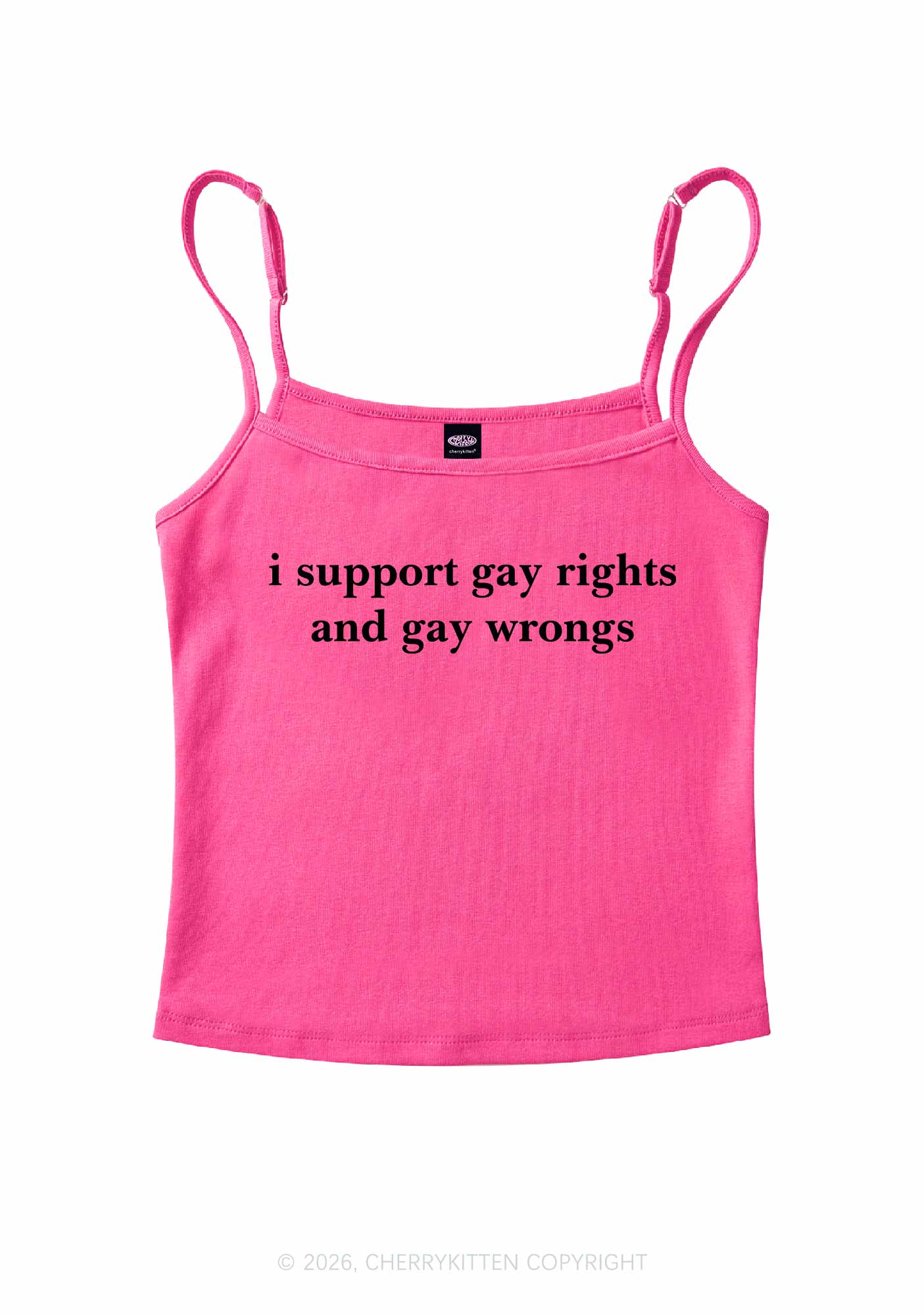 Support Gay Rights Pride Y2K Spaghetti Strap Cami Cherrykitten