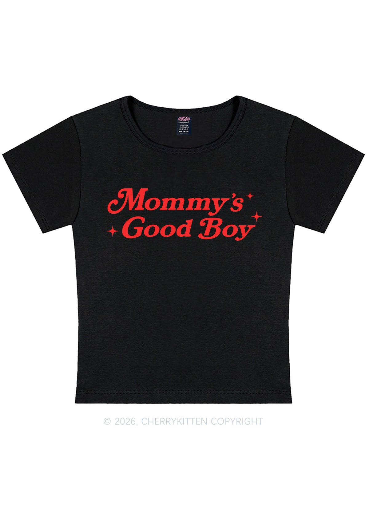 Mommys Good Boy Y2K Baby Tee Cherrykitten