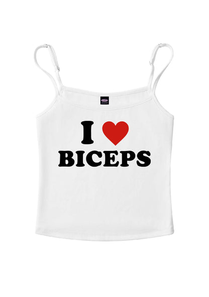 I Love Biceps Y2K Spaghetti Strap Cami Cherrykitten
