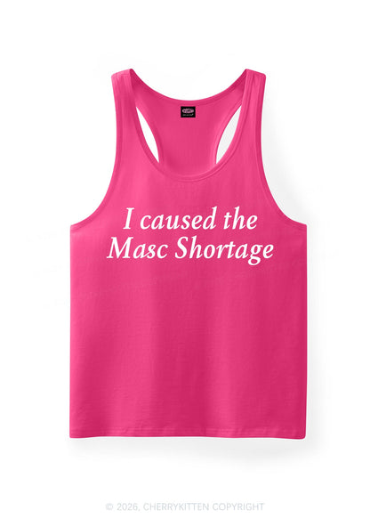 I Caused The Masc Shortage Pride Y2K Men Racerback Tank Top Cherrykitten