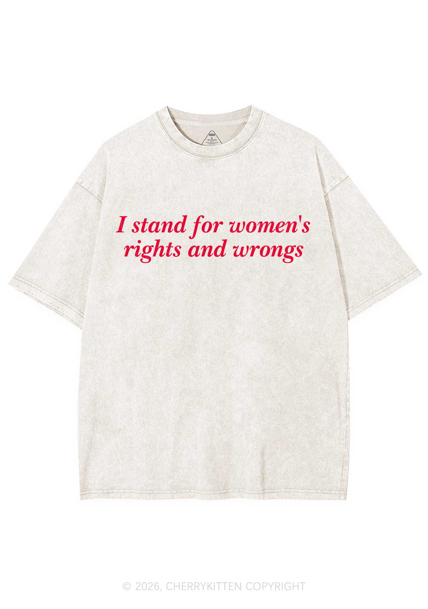 I Stand For Womens Rights Pride Y2K Shirts Washed Tee Cherrykitten