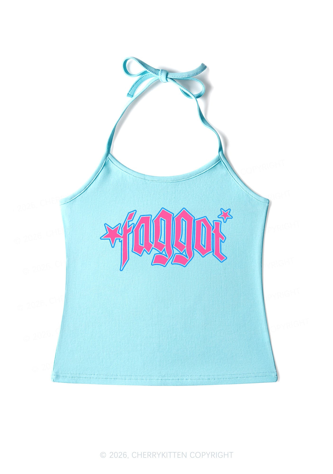 Faggot Stars Pride Y2K Halter Neck Cami Cherrykitten