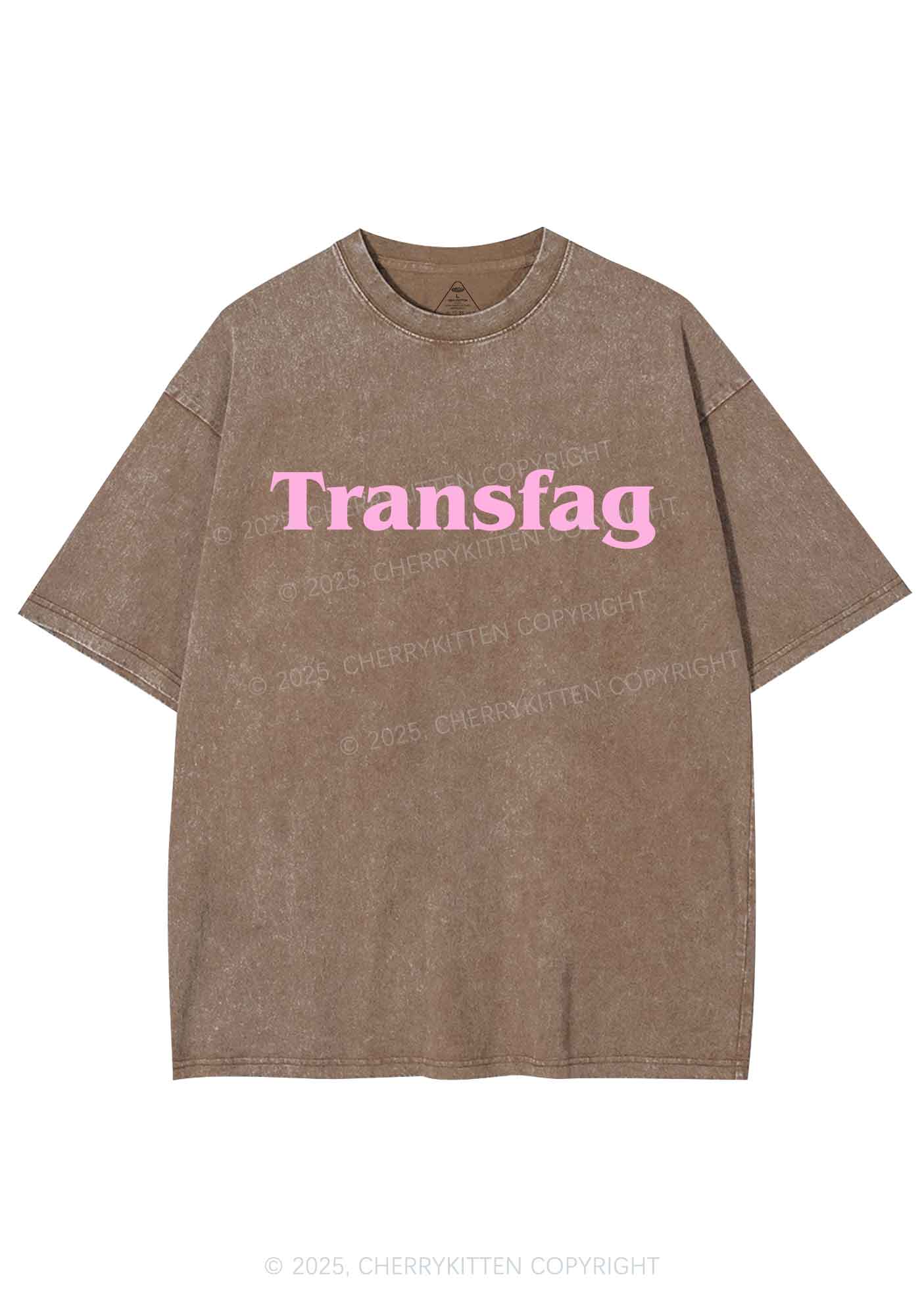 Transfag Y2K Shirts Washed Tee Cherrykitten