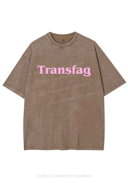 Transfag Y2K Shirts Washed Tee Cherrykitten