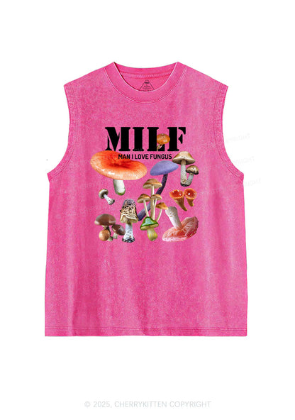 Man I Love Fungus Y2K Washed Muscle Tank Cherrykitten