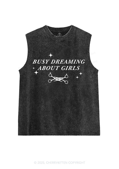 Busy Dreaming About Girls Pride Y2K Washed Muscle Tank Cherrykitten