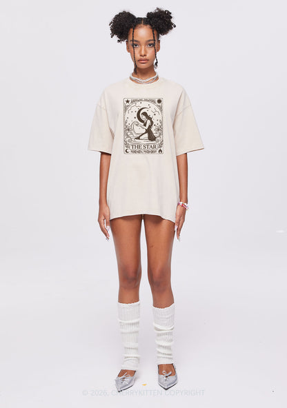 Halloween The Star Kneeling Woman Y2K Shirts Washed Tee Cherrykitten
