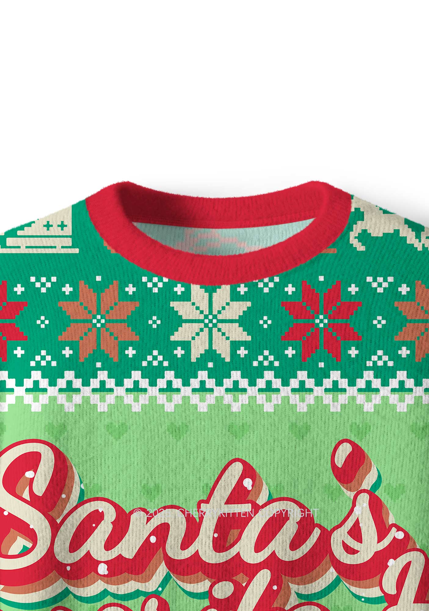 Santas Favorite Ho Y2K Christmas Knit Sweatshirt Cherrykitten