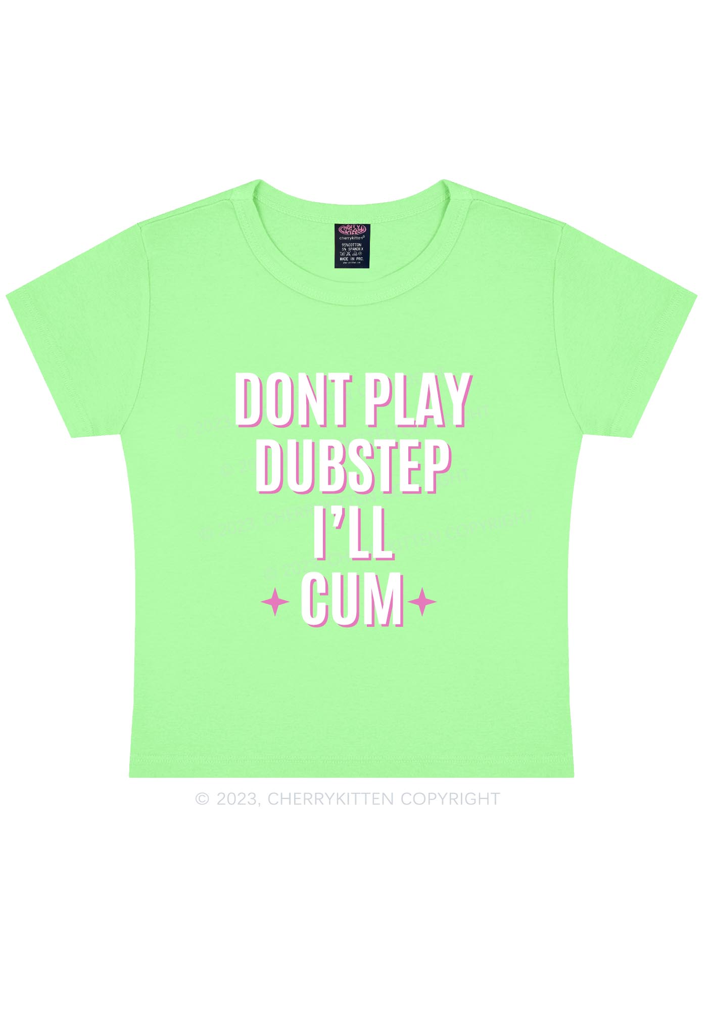 Dont Play Dubstep Y2K Baby Tee Cherrykitten