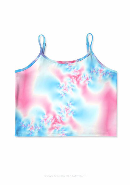 Trans Thermal Pride Y2K Print Cami Crop Top Cherrykitten