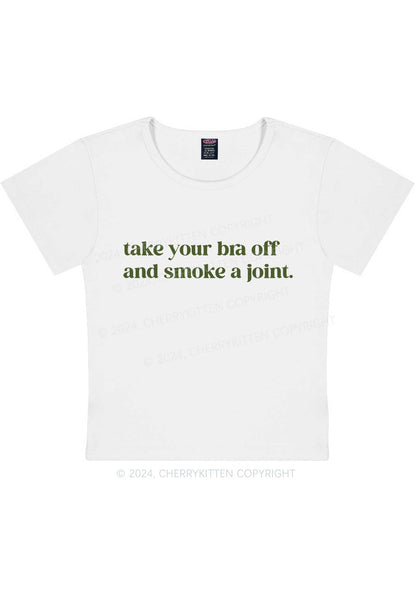 Take Your Bra Off Y2K Baby Tee Cherrykitten