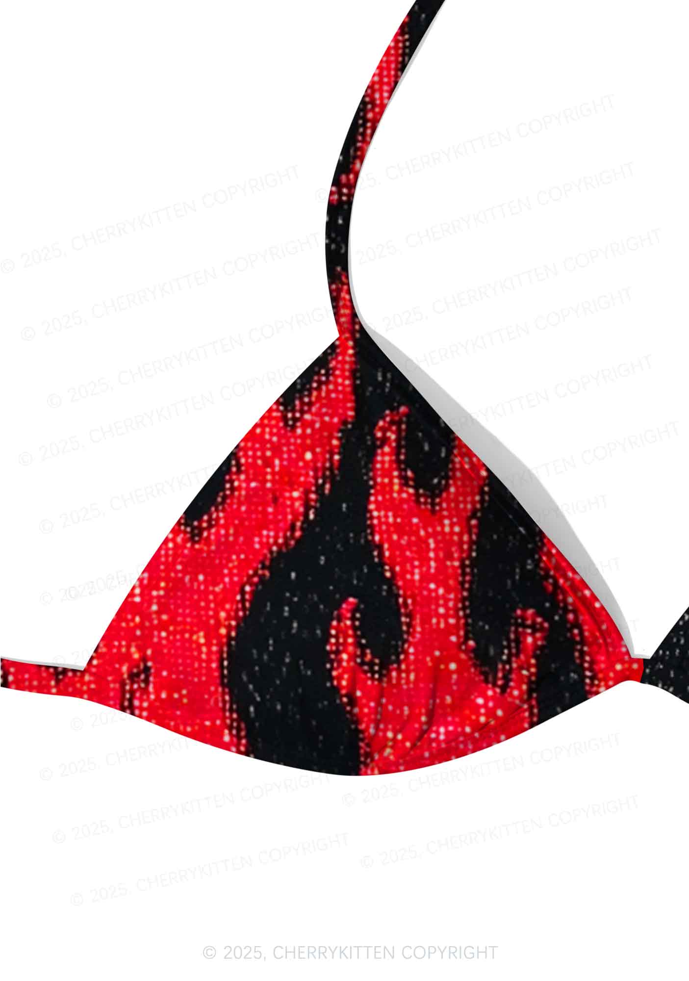 Red Flame Y2K Print Bikini Set Cherrykitten