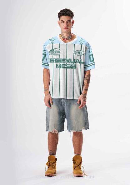 Green Stripes Bisexual Mess Pride Y2K Sport Jersey Shirts Cherrykitten