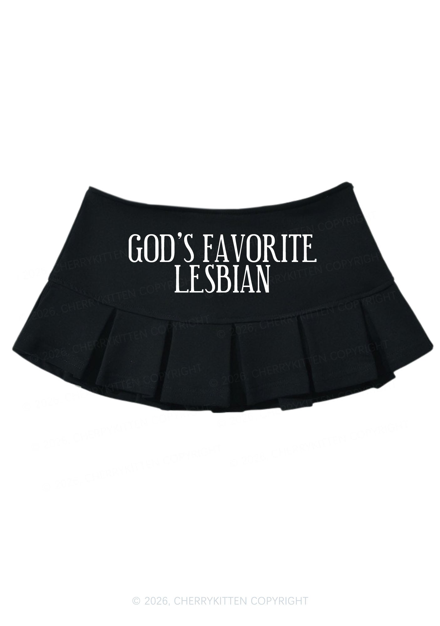 Gods Favorite Lesbian Pride Y2K Mini Pleated Skirts Cherrykitten