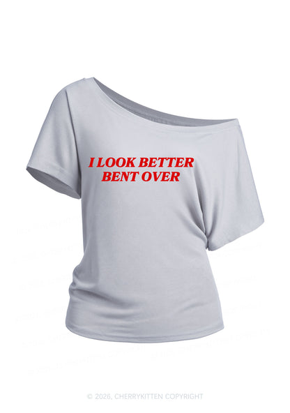 Look Better Bent Over Y2K Off Shoulder Tee Cherrykitten