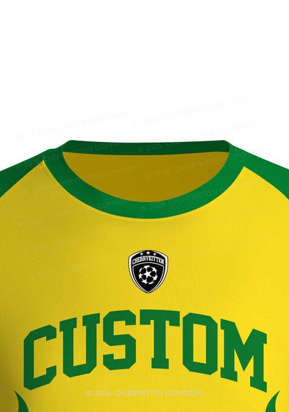 Custom Yellow Green Flame Y2K Football Jersey Shirts Cherrykitten