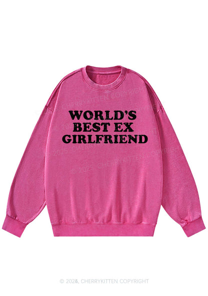 Best Ex Girlfriend Y2K Washed Sweatshirts Cherrykitten
