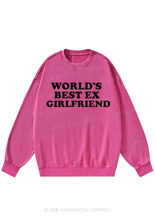 Best Ex Girlfriend Y2K Washed Sweatshirts Cherrykitten