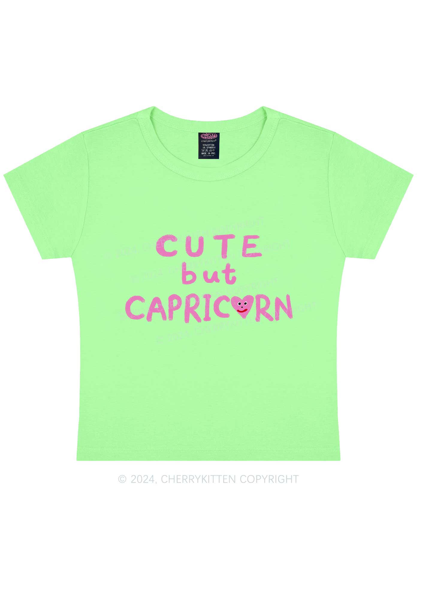 Custom Zodiac Cute But Y2K Baby Tee Cherrykitten