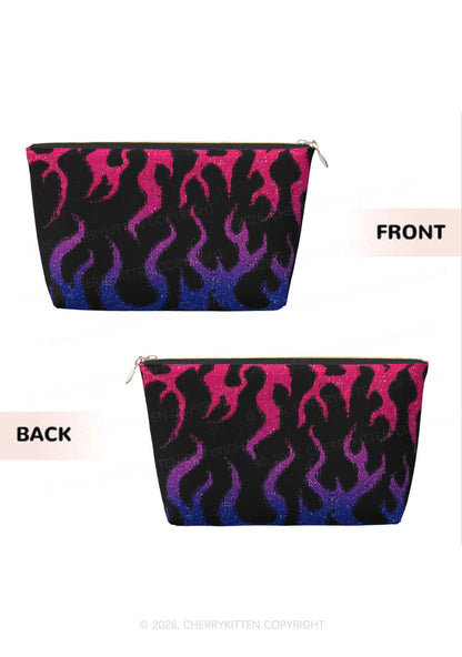 Bisexual Flame Pride Y2K Makeup Bag Cherrykitten