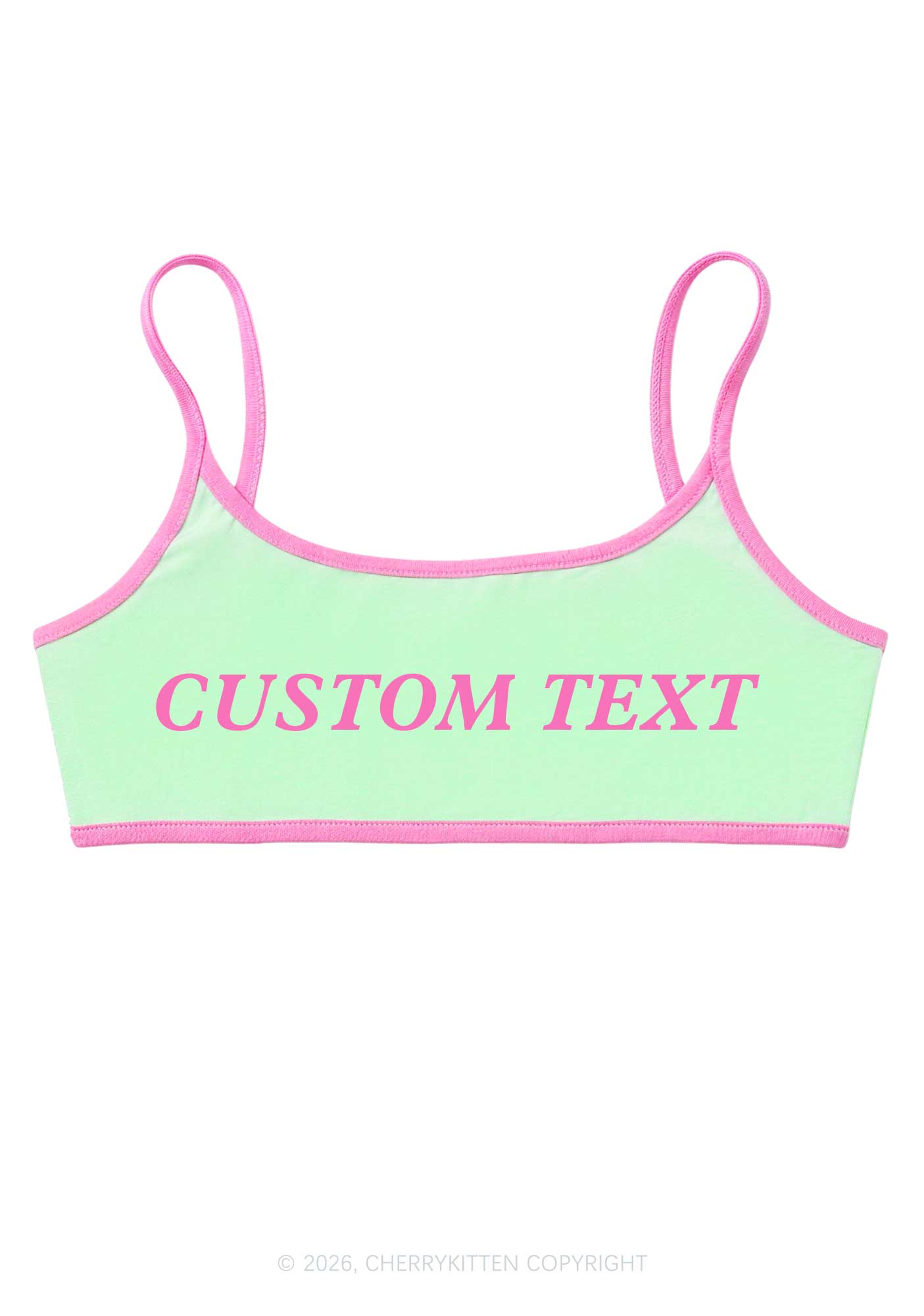 Custom Text Y2K Super Crop Cami Cherrykitten