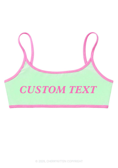 Custom Text Y2K Super Crop Cami Cherrykitten