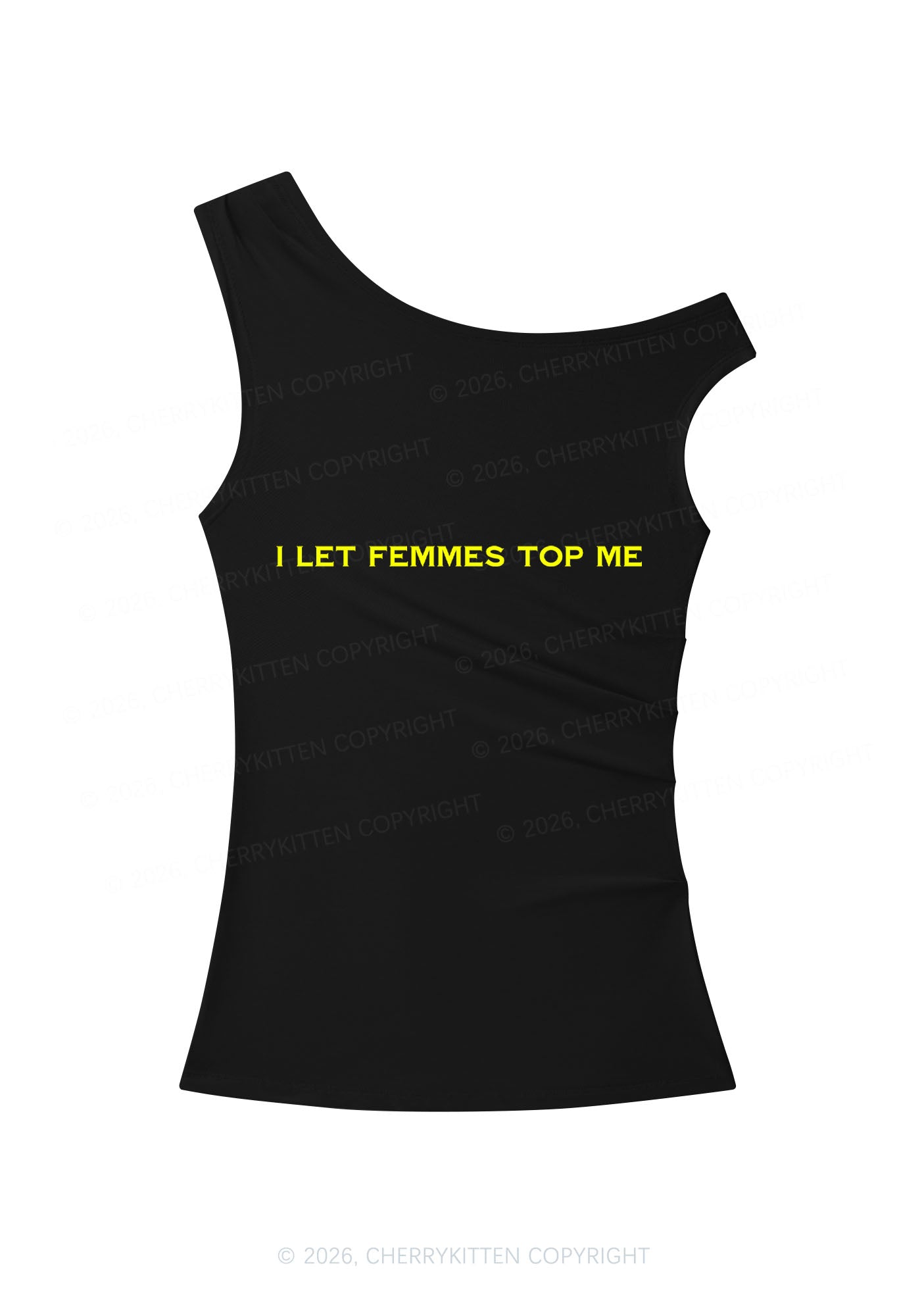 I Let Femmes Top Me Pride Y2K Off Shoulder Tank Top Cherrykitten