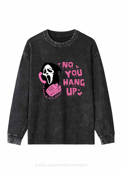 Halloween No You Hang Up Y2K Washed Long Sleeves Cherrykitten