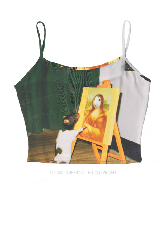 Painting Ratz Y2K Mesh Cami Tank Cherrykitten
