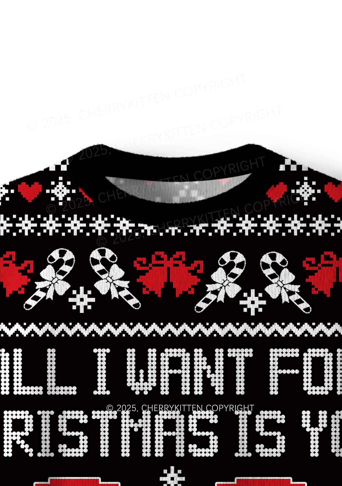Custom All I Want For Christmas Y2K Christmas Knit Sweatshirt Cherrykitten