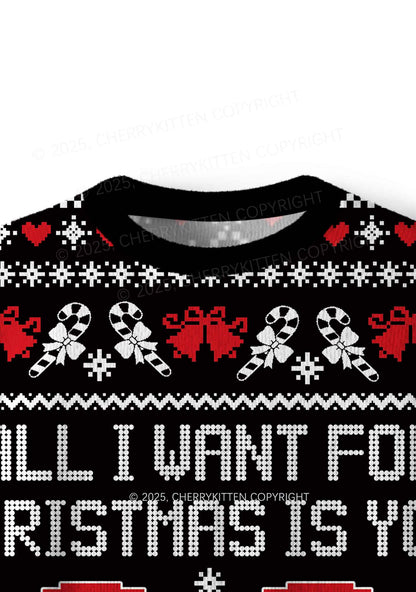 Custom All I Want For Christmas Y2K Christmas Knit Sweatshirt Cherrykitten