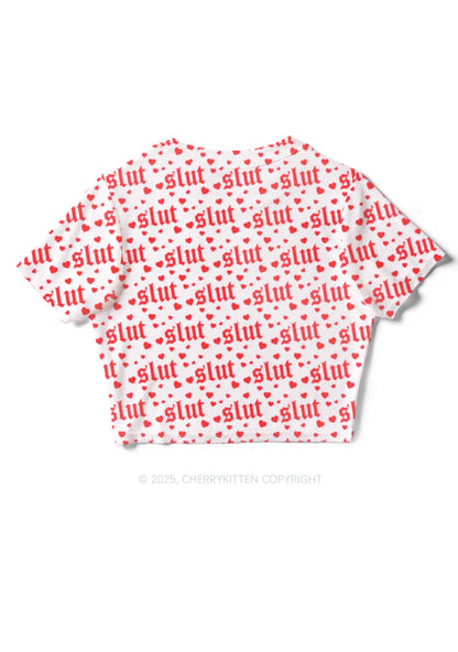 Slxt Red Heart Y2K Mesh Crop Top Cherrykitten
