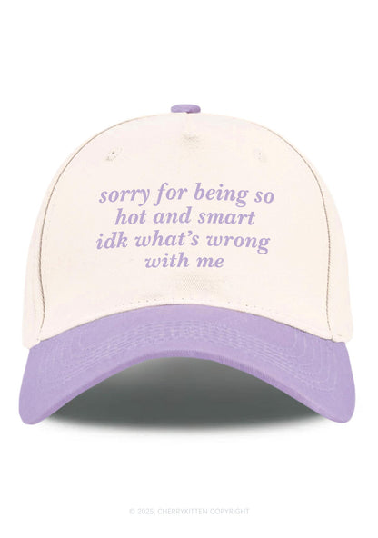 Sorry For Being So Smart Y2K Color Block Baseball Cap Cherrykitten