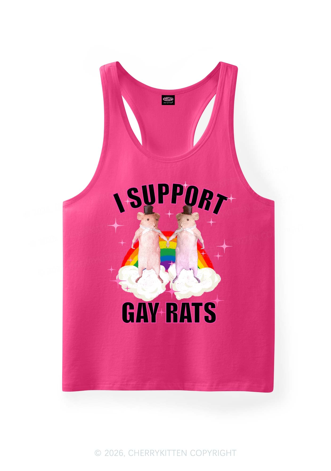Support Gay Rats Pride Y2K Men Racerback Tank Top Cherrykitten