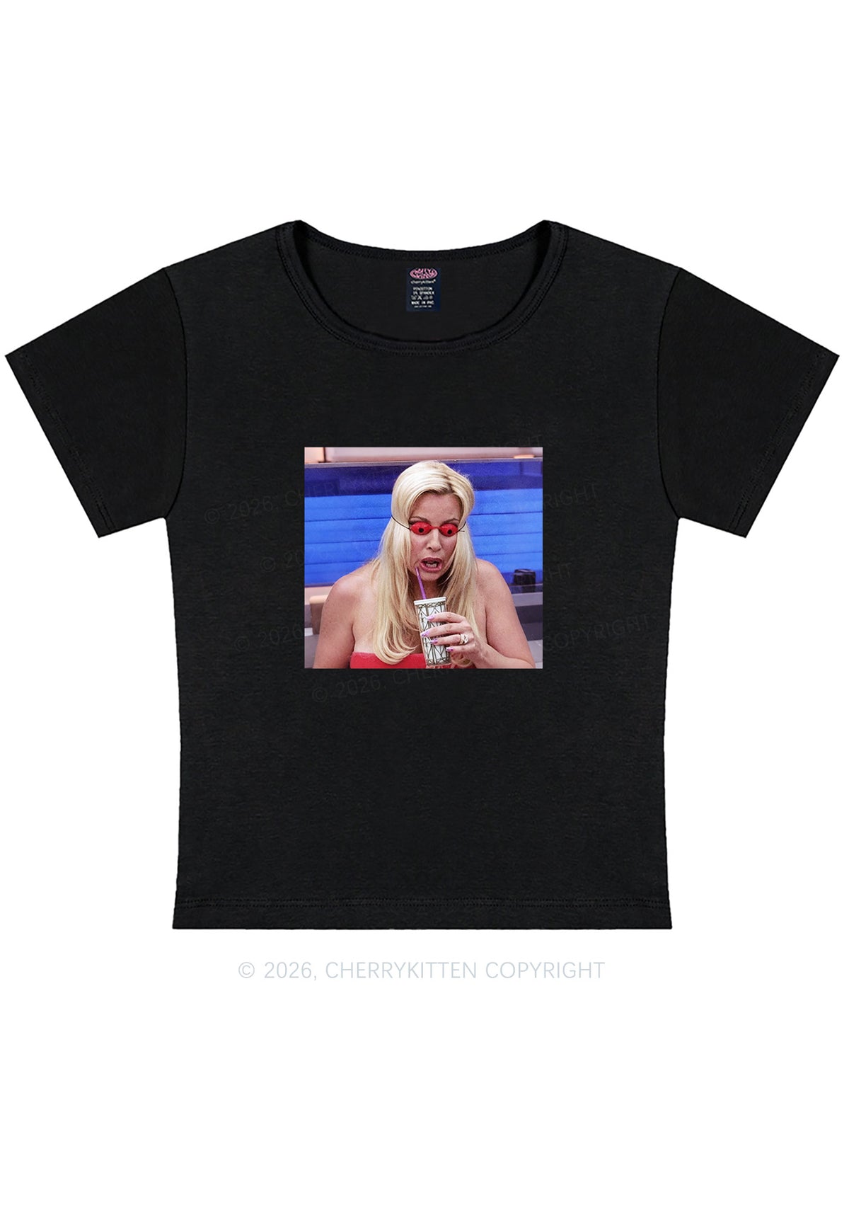 Red Eyeball Blonde Y2K Baby Tee Cherrykitten